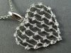 ESTATE LARGE .25CT DIAMOND 14K WHITE GOLD 3D OPEN HEART CLUSTER FLOATING PENDANT
