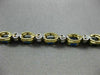 WIDE 11.37CT ROUND DIAMOND & SAPPHIRE 14K 2 TONE GOLD SEMI BEZEL TENNIS BRACELET
