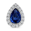 1.03CT DIAMOND AAA SAPPHIRE 14K WHITE GOLD PEAR SHAPE & ROUND HALO STUD EARRINGS