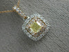 ESTATE .76CT WHITE & FANCY YELLOW DIAMOND 18KT WHITE & ROSE GOLD 3D HALO PENDANT