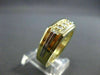 ESTATE WIDE .30CT DIAMOND 14KT TWO TONE GOLD SQUARE 3 STONE GYPSY RING #10911