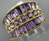 ESTATE LARGE 2.85CT AAA AMETHYST 14KT YELLOW GOLD 3D FILIGREE ANNIVERSARY RING