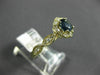 ESTATE 1.07CT DIAMOND & AAA SAPPHIRE 14K YELLOW GOLD FLOWER LEAF ENGAGEMENT RING