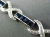 ESTATE 5.29CT DIAMOND & AAA SAPPHIRE 14KT WHITE GOLD 3D X LOVE TENNIS BRACELET