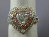 ESTATE 1.79CT WHITE & PINK DIAMOND 18KT 2 TONE GOLD DOUBLE HALO ENGAGEMENT RING
