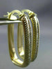 ESTATE 14KT WHITE & YELLOW GOLD CLASSIC RECTANGULAR HOOP EARRINGS #26098