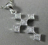 ANTIQUE SMALL .22CT DIAMOND 14KT WHITE GOLD ETOILE SQUARE CROSS PENDANT #12341