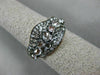 ESTATE .13CT DIAMOND & WHITE QUARTZ 14KT ROSE GOLD 3D CLUSTER WAVE FUN RING
