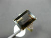 ESTATE LARGE 6.02CT DIAMOND SMOKY TOPAZ 14K YELLOW GOLD 3 STONE ENGAGEMENT RING