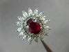 ESTATE LARGE 4.35CT DIAMOND & AAA RUBY 18KT WHITE GOLD ENGAGEMENT COCKTAIL RING