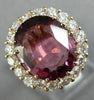 ESTATE LARGE 7.30CT DIAMOND & AAA PINK TOURMALINE 18KT ROSE GOLD ENGAGEMENT RING