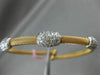 ESTATE 1.05CT DIAMOND 14KT WHITE & ROSE GOLD PAST PRESENT FUTURE BANGLE BRACELET