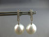 .16CT DIAMOND & AAA TAHITIAN PEARL 18K WHITE GOLD JOURNEY BAR HANGING EARRINGS