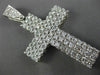 ESTATE MASSIVE 15CT ROUND DIAMOND PLATINUM HANDCRAFTED MULTI ROW CROSS PENDANT