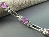 ESTATE 5.66CT DIAMOND & EXTRA FACET PINK SAPPHIRE 14K WHITE GOLD TENNIS BRACELET