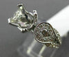 ESTATE .79CT DIAMOND 14KT WHITE GOLD 6 PRONG FILIGREE SEMI MOUNT ENGAGEMENT RING