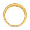 ESTATE WIDE .50CT DIAMOND 14KT YELLOW GOLD 3D ROUND MULTI ROW V SHAPE FUN RING