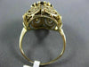 ANTIQUE LARGE 1.25CT AAA GARNET 14KT YELLOW GOLD FILIGREE FLORAL RING #22659