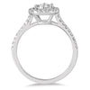 .98CT DIAMOND 14K WHITE GOLD CLASSIC ROUND SOLITAIRE FLOWER HALO ENGAGEMENT RING