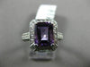ESTATE 2.9CT DIAMOND & AAA AMETHYST 14K WHITE GOLD FILIGREE HALO ENGAGEMENT RING