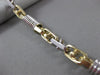ESTATE WIDE & LARGE 14KT WHITE & YELLOW GOLD 3D FANCY LINK MEN'S BRACELET #22852