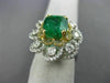 EXTRA LARGE 5.57CT DIAMOND & EMERALD 14K TWO TONE GOLD FLOWER INFINITY LOVE RING