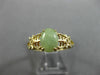 ESTATE AAA OVAL JADE 14KT YELLOW GOLD SOLITAIRE CHINESE CHARACTER LUCKY FUN RING