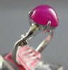 ESTATE 3.62CT AAA CABOCHON RUBY 18KT WHITE GOLD PEAR SHAPE DOUBLE LEAF FUN RING