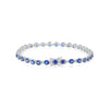 8.40CT DIAMOND & AAA SAPPHIRE 14KT WHITE GOLD 3D ROUND ETERNITY TENNIS BRACELET