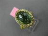 ESTATE LARGE 4.90CT DIAMOND & GREEN AMETHYST 14KT YELLOW GOLD OVAL FILIGREE RING