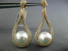 EXTRA LARGE 3.45CT DIAMOND & AAA SOUTH SEA PEARL 18KT ROSE GOLD HANGING EARRINGS