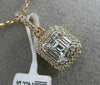 ESTATE .53CT ROUND & EMERALD DIAMOND 18KT ROSE GOLD 3D CLUSTER FLOATING PENDANT