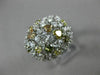 ESTATE WIDE 1.0CT WHITE & MULTI COLOR FANCY DIAMOND 14K WHITE GOLD FILIGREE RING