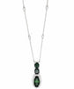 4.01CT DIAMOND & AAA TSAVORITE 18KT WHITE GOLD 3D OVAL ROUND & CUSHION NECKLACE
