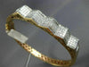 ESTATE WIDE 5.52CT DIAMOND 14KT ROSE GOLD 3D MULTI ROW PYRAMID BANGLE BRACELET