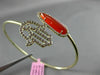 ESTATE .68CT CHOCOLATE FANCY DIAMOND & AAA AGATE 14K YELLOW GOLD BANGLE BRACELET