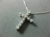 ESTATE .25CT DIAMOND 14KT WHITE GOLD 3D ROUND CLASSIC FLOATING CROSS PENDANT