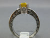 1.55CT DIAMOND & AAA YELLOW SAPPHIRE 14K WHITE GOLD OVAL & ROUND ENGAGEMENT RING