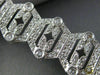 ESTATE WIDE 2.65CT DIAMOND 18KT WHITE GOLD 3D FILIGREE HEXAGON MILGRAIN BRACELET