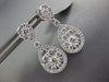 LARGE 1.57CT DIAMOND 18KT WHITE GOLD CLUSTER FLOWER TEAR DROP HANGING EARRINGS