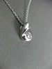 ESTATE .17CT SOLITAIRE DIAMOND 18K WHITE GOLD FLOATING PEAR SHAPE PENDANT #11848