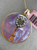 LARGE .10CT DIAMOND & AAA PURPLE MOTHER OF PEARL 14KT ROSE GOLD HEART PENDANT