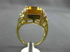 ESTATE 2.66CT DIAMOND & AAA YELLOW TOPAZ 14K YELLOW GOLD 3 STONE ENGAGEMENT RING