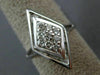 ANTIQUE WIDE .38CT OLD MINE DIAMOND 14K WHITE GOLD 3D MARQUISE SHAPE RING #22328