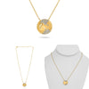.33CT DIAMOND 14KT YELLOW GOLD CLASSIC CIRCULAR PAVE ADJUSTABLE FLOATING PENDANT
