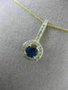 ESTATE .55CT DIAMOND & SAPPHIRE 14KT YELLOW GOLD 3D SOLITAIRE FLOATING PENDANT