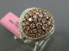 ESTATE LARGE 2.29CT PINK & WHITE DIAMOND 18KT 2 TONE GOLD MULTI SHAPE OVAL RING