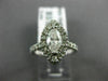 ESTATE LARGE 1.0CT ROUND & MARQUISE DIAMOND 14K WHITE GOLD HALO ENGAGEMENT RING