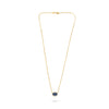 LARGE 2.59CT DIAMOND & AAA SAPPHIRE 14K YELLOW GOLD OVAL SOLITAIRE LOVE NECKLACE