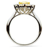 GIA WIDE 1.91CT WHITE & FANCY YELLOW DIAMOND 18KT TWO TONE GOLD ENGAGEMENT RING